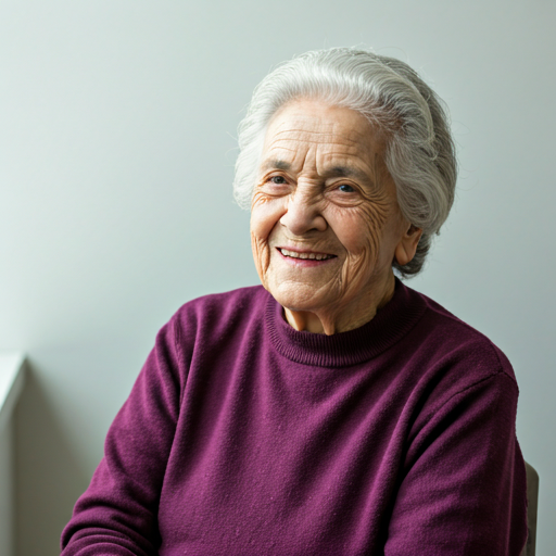 Señora mayor segura hablando por teléfono